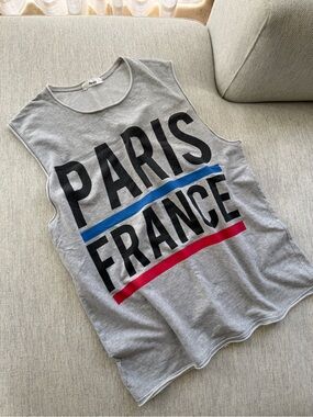 Vintage Retro Paris France Knit Muscle Shirt
